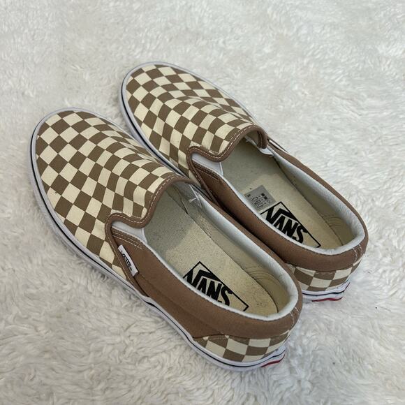 Vans Classic Slip On Checkerboard Women's 7.5 Men's 6 In Walnut Worn Once - Picture 2 of 7